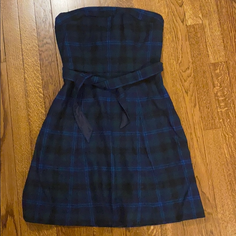 NWOT Am. Eagle Plaid strapless dress